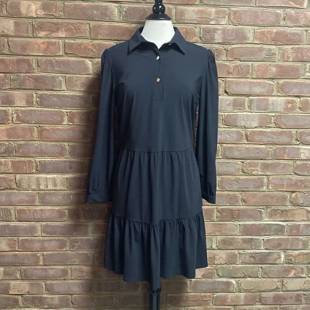 Jude Connally Black Henley Dress Size Large NEW